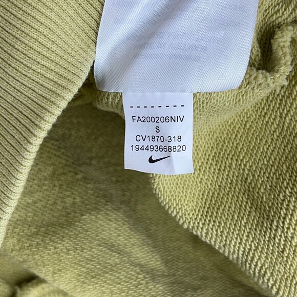 Nike Hoodie Womens Small Yellow Crop Sweatshirt Sweater Activewear Athleisure - Picture 7 of 11